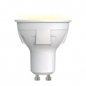 Лампа светодиодная Uniel GU10 6W 3000K матовая LED-JCDR 6W/WW/GU10/FR PLP01WH UL-00002423
