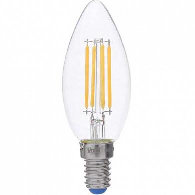 Лампа светодиодная филаментная Uniel E14 5W 3000K LED-C35-5W/WW/E14/CL/DIM GLA01TR UL-00002860
